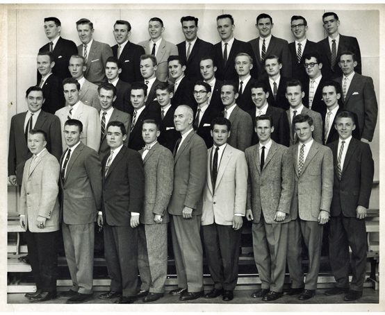 First Hill Park Grade Thirteen Class of thirty seven male students and their male teacher 1958.