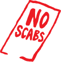 No Scabs sign illustration
