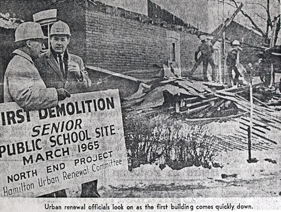 Clipping from the Hamilton Spectator Bennetto School Demolition 1965.
