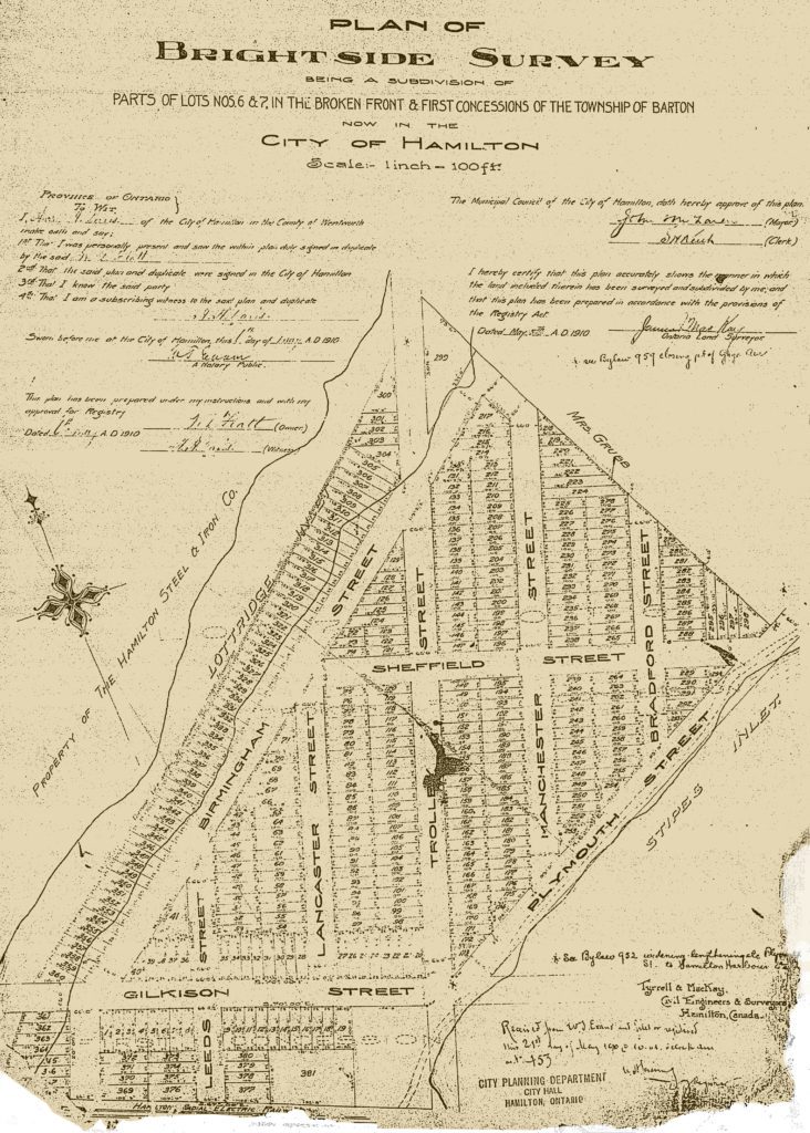 Brightside survey plan 1910.