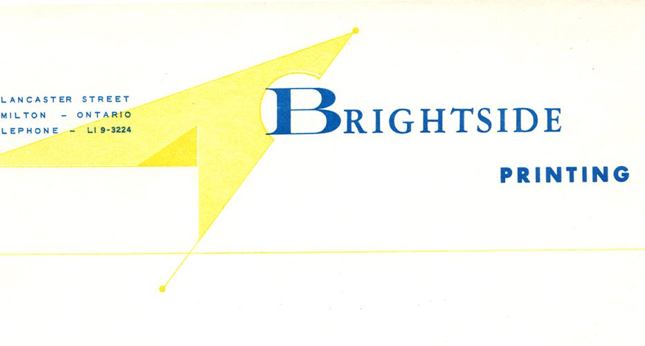 Brightside Printing letterhead.