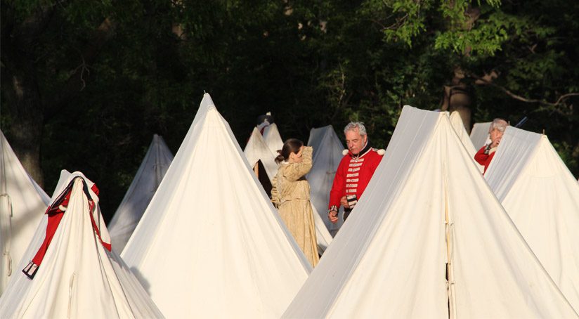 British Soldier encampment showing tents.