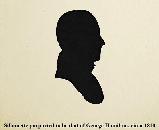 George Hamilton profile silhouette.