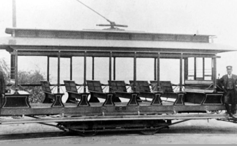 Hamilton Street Railway car and driver.