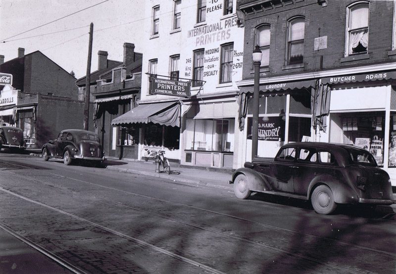 Storefront of International Press, a Yiddish Newspaper at 246 King Street West .