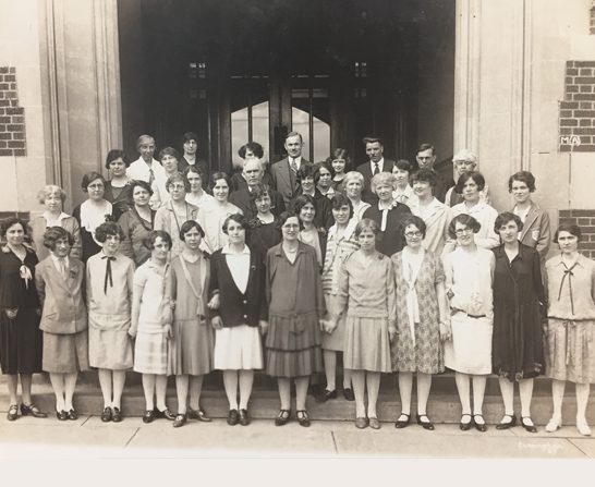 Forty Memorial Teaching staff group photo in front of school 1927.