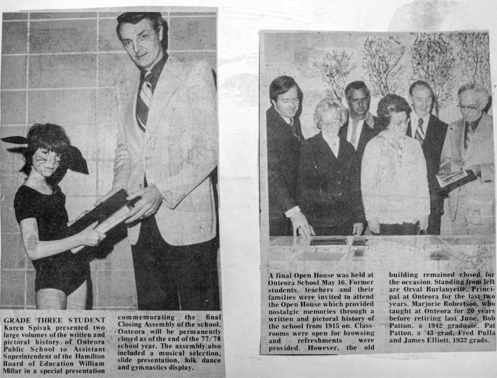 Newspaper clippings of the closing events at Onteora school.