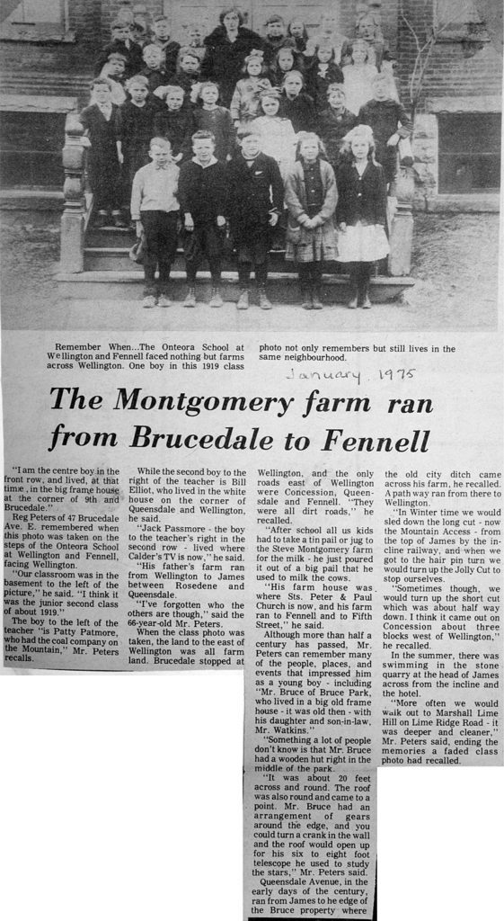 Newspaper clipping recalling old memories of the Onteora School community based on a faded 1919 class photo.