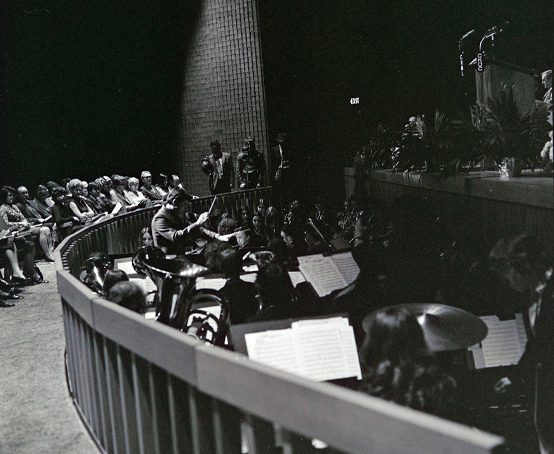 Sir John A. Macdonald Secondary School Opening Ceremonies with school band 1970.