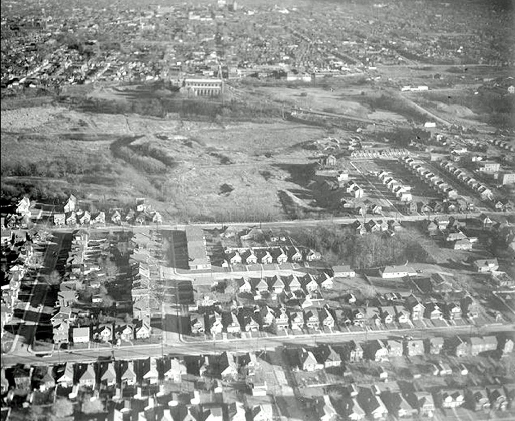 Ariel photo of the planned Westdale area, 1952.