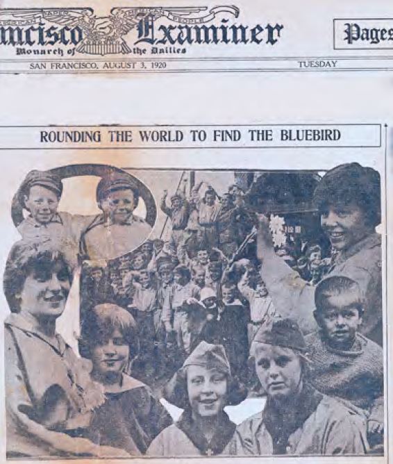 Page from the San Francisco Examiner, 1920, showing a collage of children's portraits.