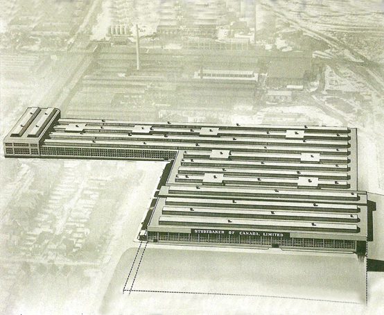 Hamilton Studebaker industrial plant aerial view.