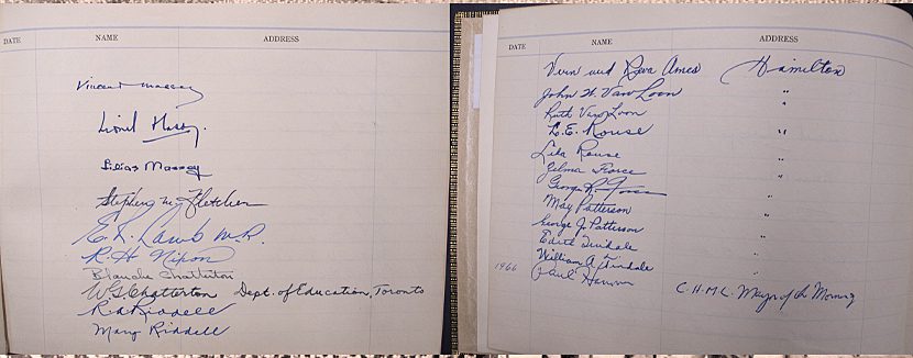 Vincent Massey Public School opening guest book 1958.