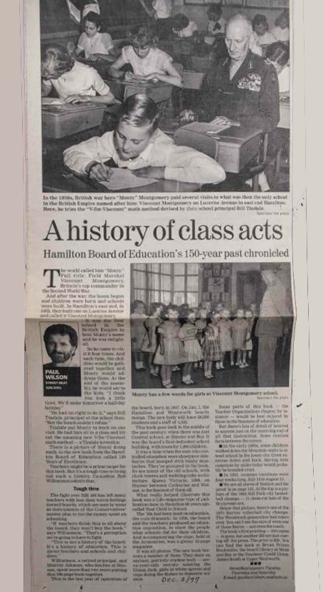 Viscount Montgomery Hamilton Spectator Article by Paul Wilson 1997.