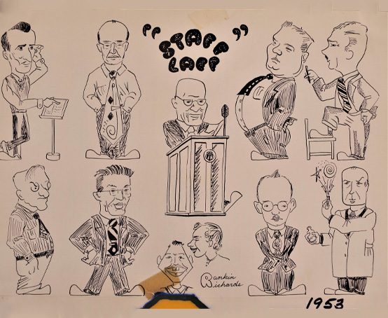 Westdale Secondary School Staff Caricatures of 1953.