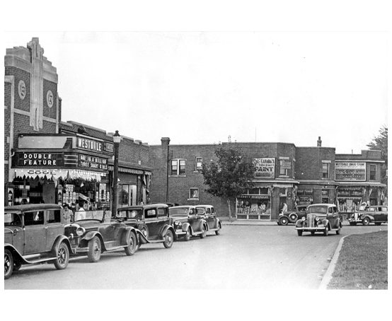 Street view showing the Westdale Theatre circa 1935.