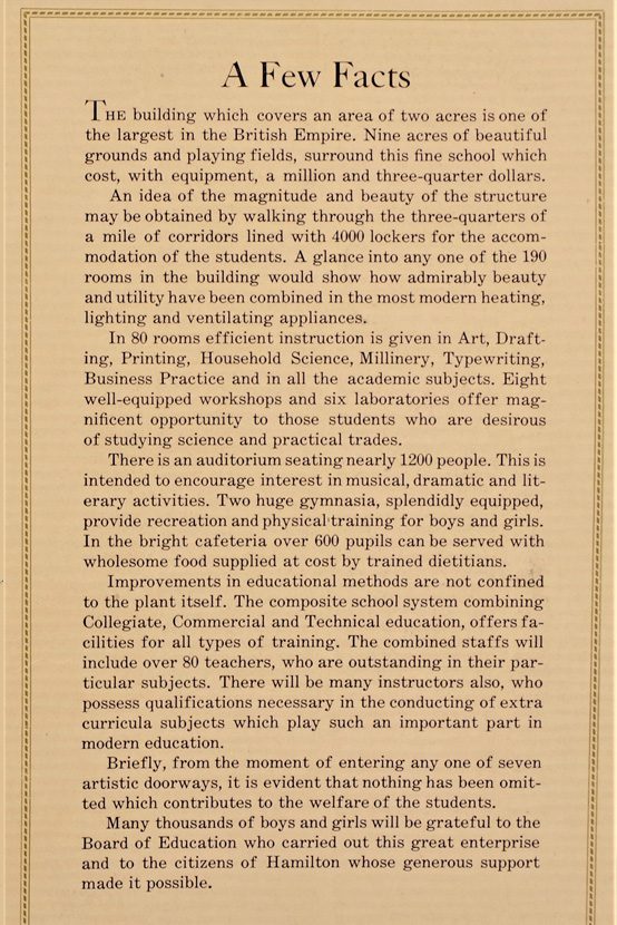 Westdale Secondary School official opening pamphlet.