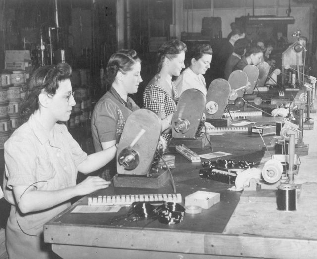 Westinghouse female employees at work.