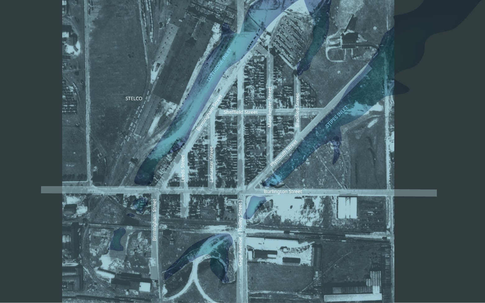Ariel map of Brightside Neighbourhood in 1943