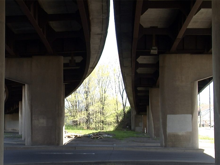 A section under the Burlington Street overpass.