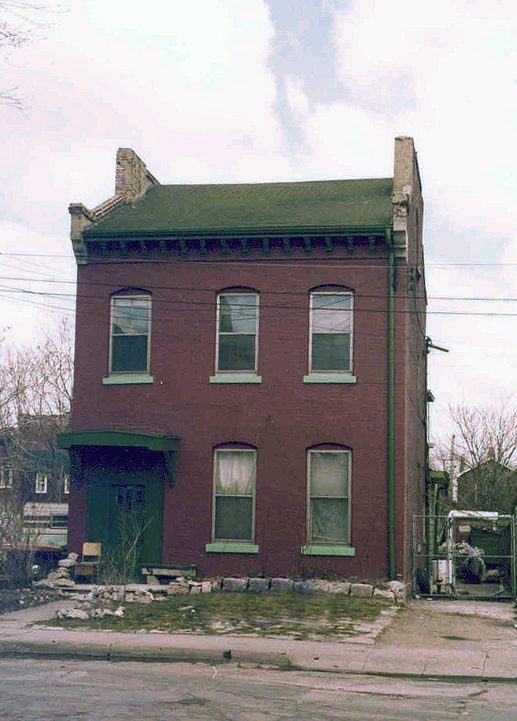 Two story detached brick building at 58 Vine St. Hamilton.