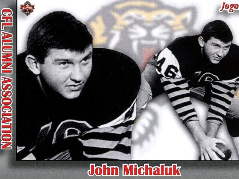 John Michaluk wearing jersey number 46 for the Hamilton Tiger-Cats.
