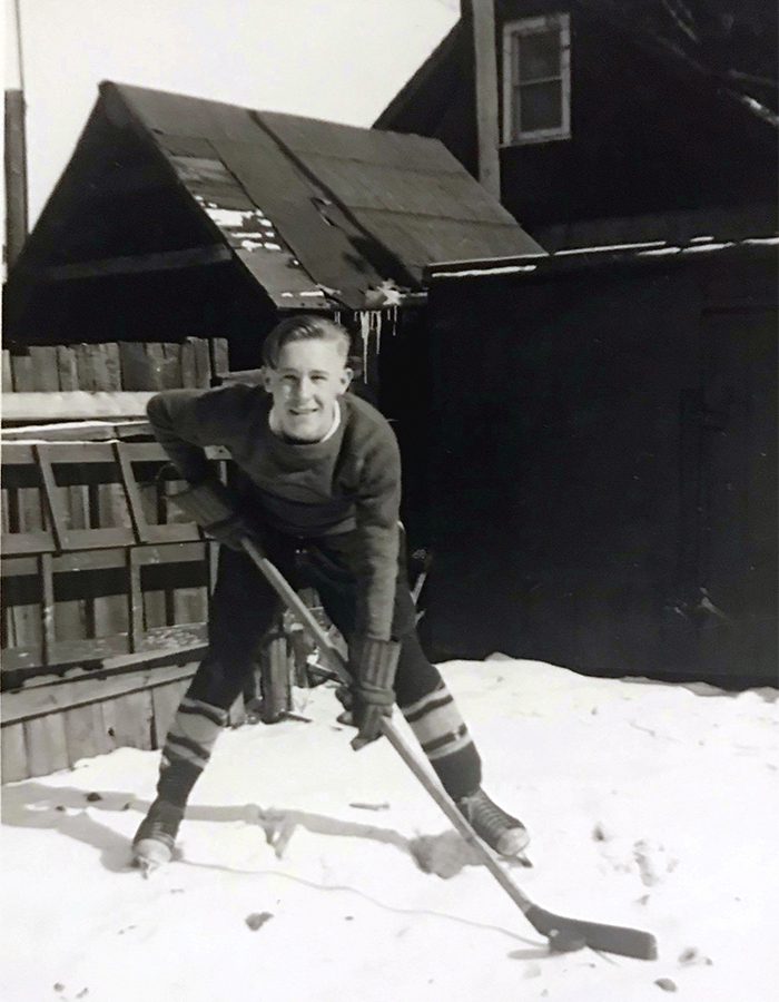 A teenage hockey player.