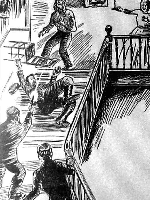 Heslop dies of a shotgun blast when burglars enter his house 1891.