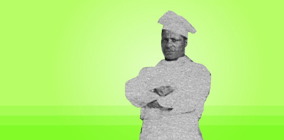 A man in his cook whites and hat.