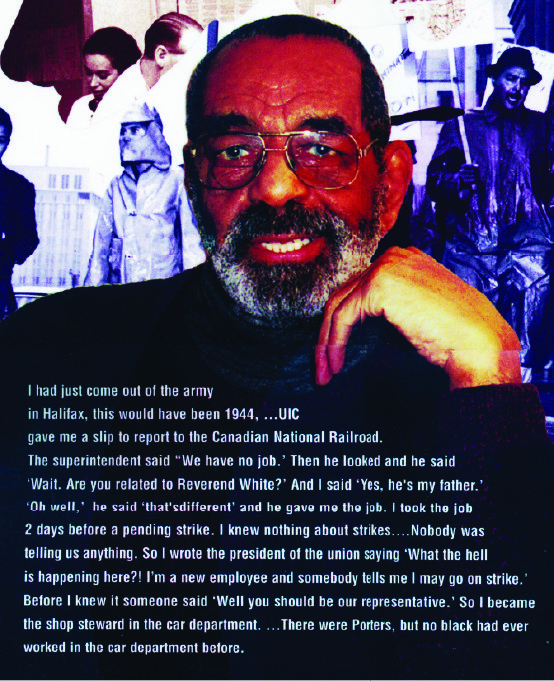 Headshot of a man with glasses and beard with a collage of images behind and white text in front.