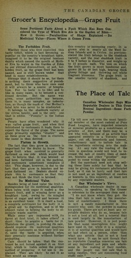 A scan of a page from The Canadian Grocer in 1911.