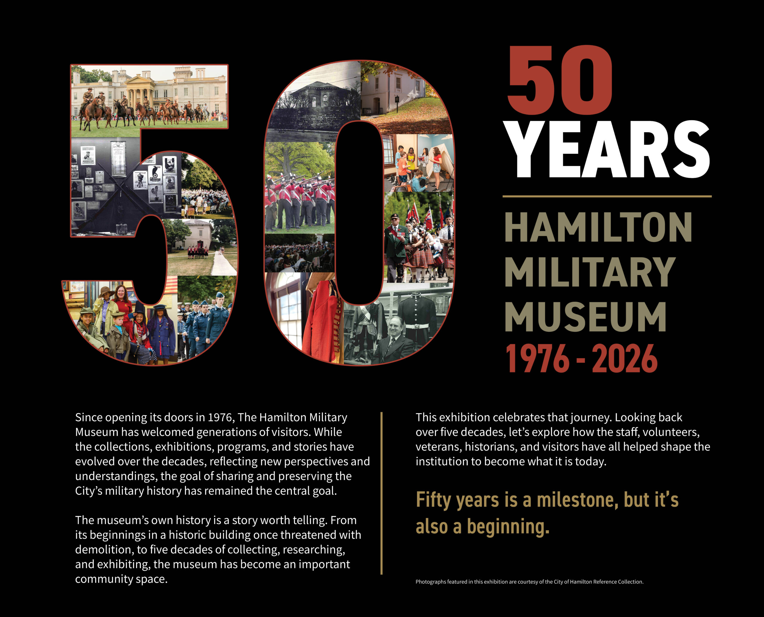 The introduction panel from the 50th anniversary exhibit.